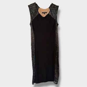 MARINA Black Sleeveless Sparkle Cocktail Party Mini Dress- Size 6